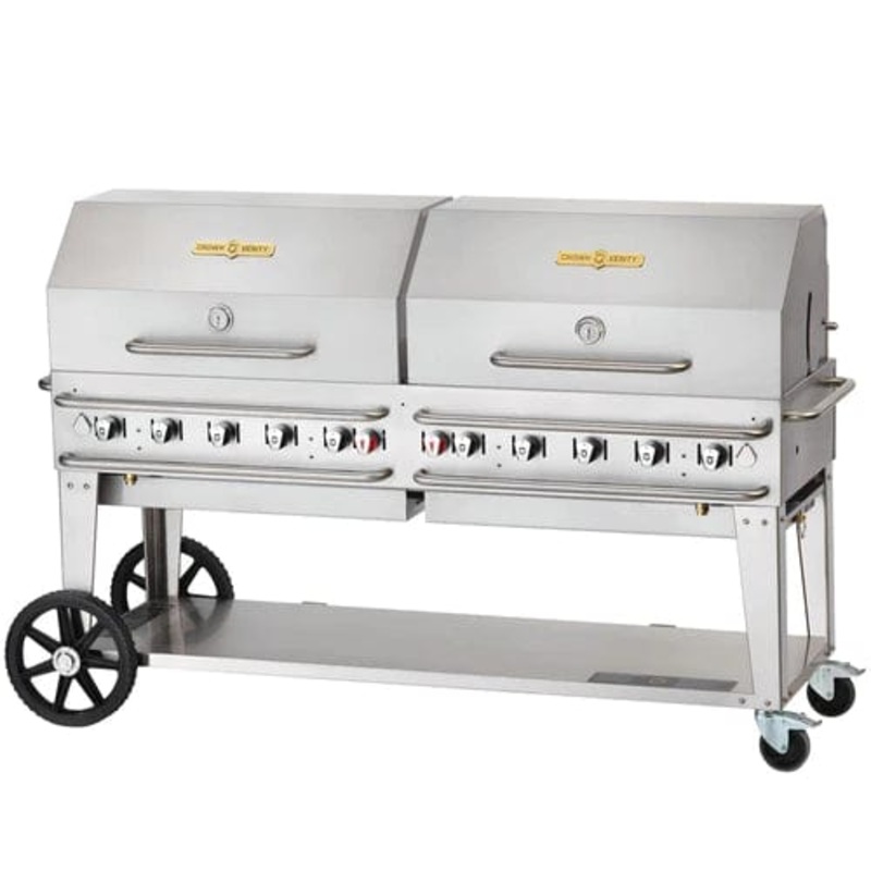 Crown Verity 72" Rental Gas Grill with 2x Dome Package