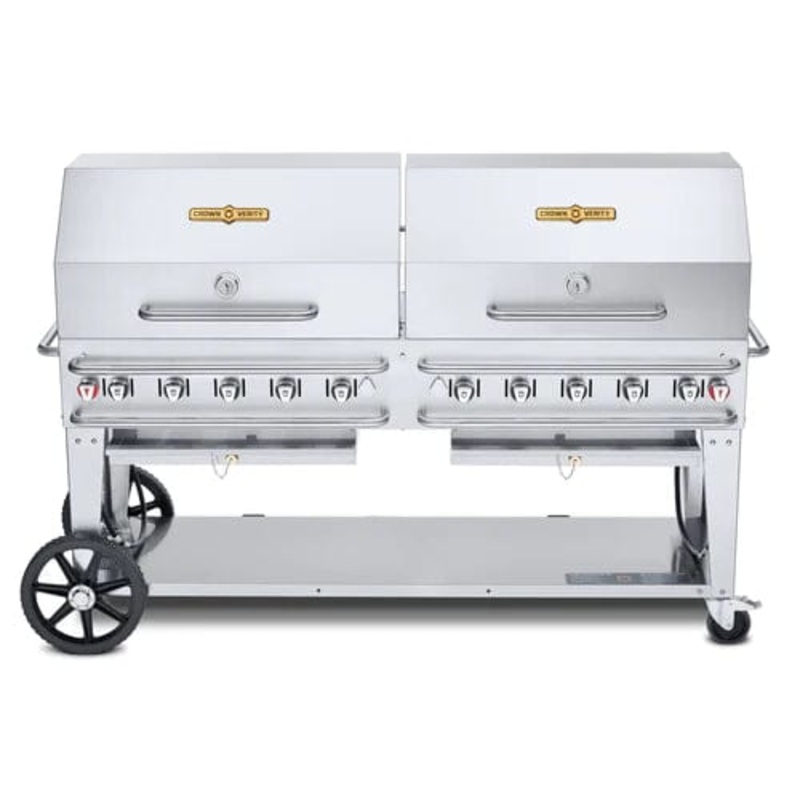 Crown Verity 72" Rental Gas Grill with 2x Dome Package (50/100 lb Tanks Only)