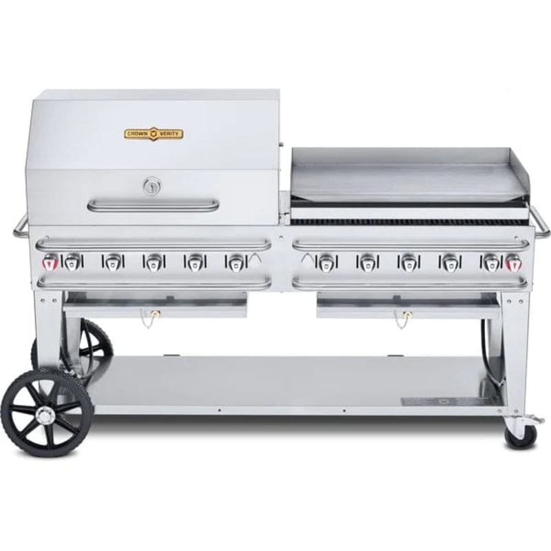 Crown Verity 72" Rental Gas Grill with Dome & Pro Griddle Package (50/100 lb Tanks Only)
