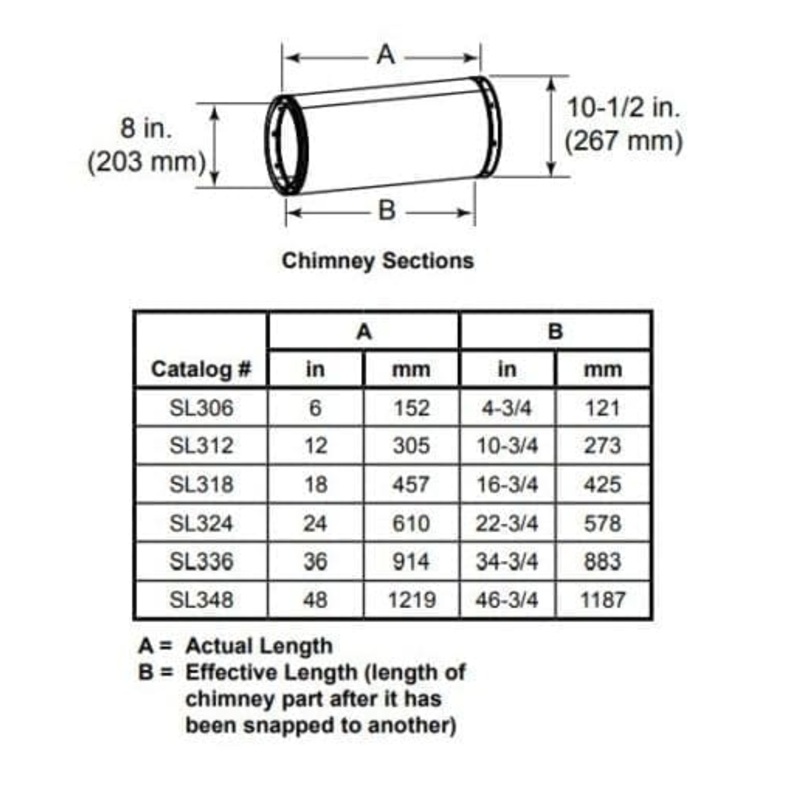 Heat & Glo 24" Chimney Section - SL324