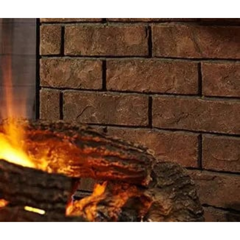 Heat & Glo Traditional brick interior liner - Weathered Traditional Brick (36" See Through) - WTB36-ST