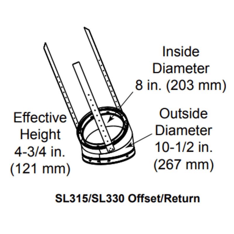 Heat & Glo 15 Degree elbow (offset and return) - SL315