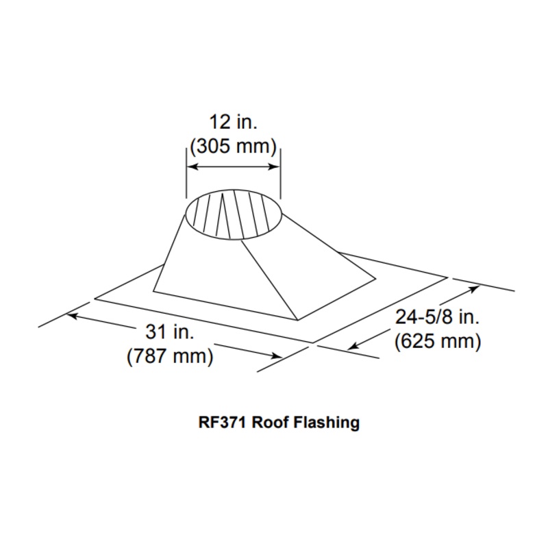 Heat & Glo 7/12 - 12/12 pitch roof flashing - RF371