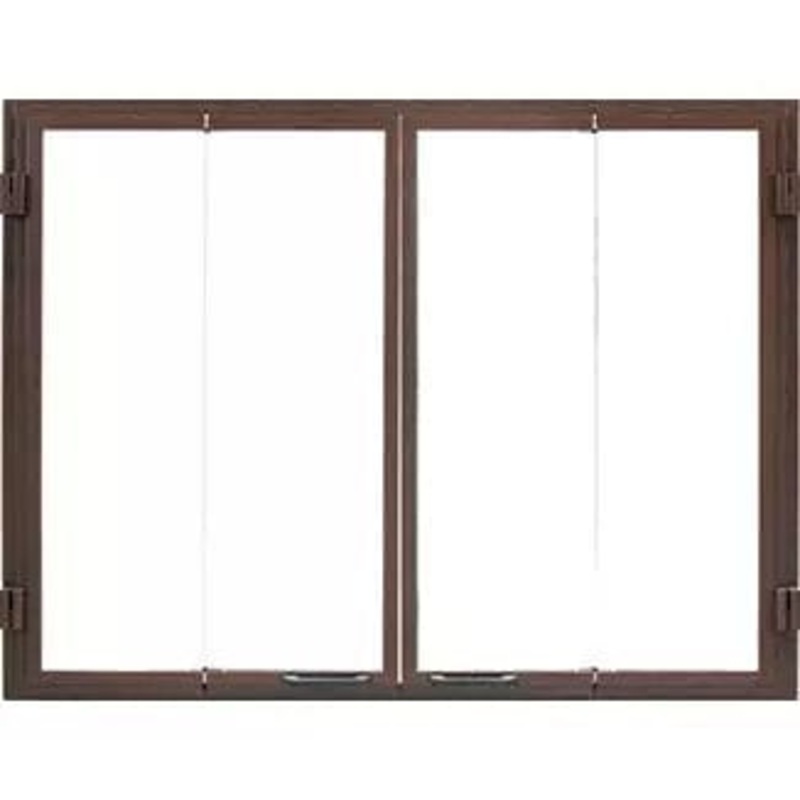 Heat & Glo Bi-Fold Glass Doors w/ Black Trim - DM6036
