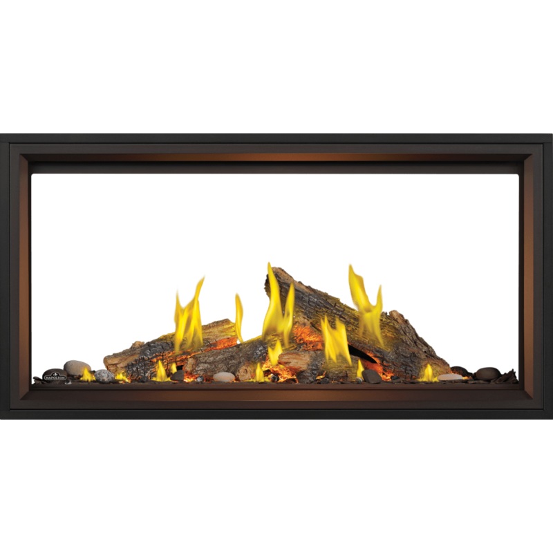 Napoleon Tall Linear Vector 50 See Through Gas Fireplace w/ Luminous Logs