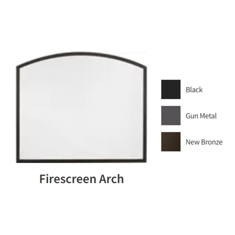 Heat & Glo 42" Arched Firescreen Front (Gunmetal) - FSA-42STIFT-GM