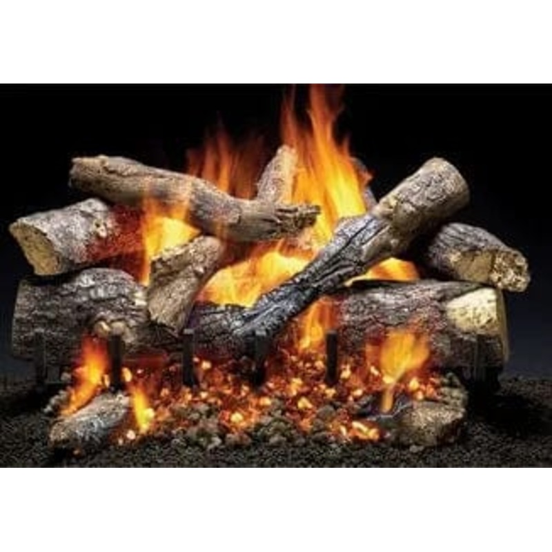 Heat & Glo 24" Fireside 3 Tier Grand Oak Gas Log Set (11 Pieces) - GO324