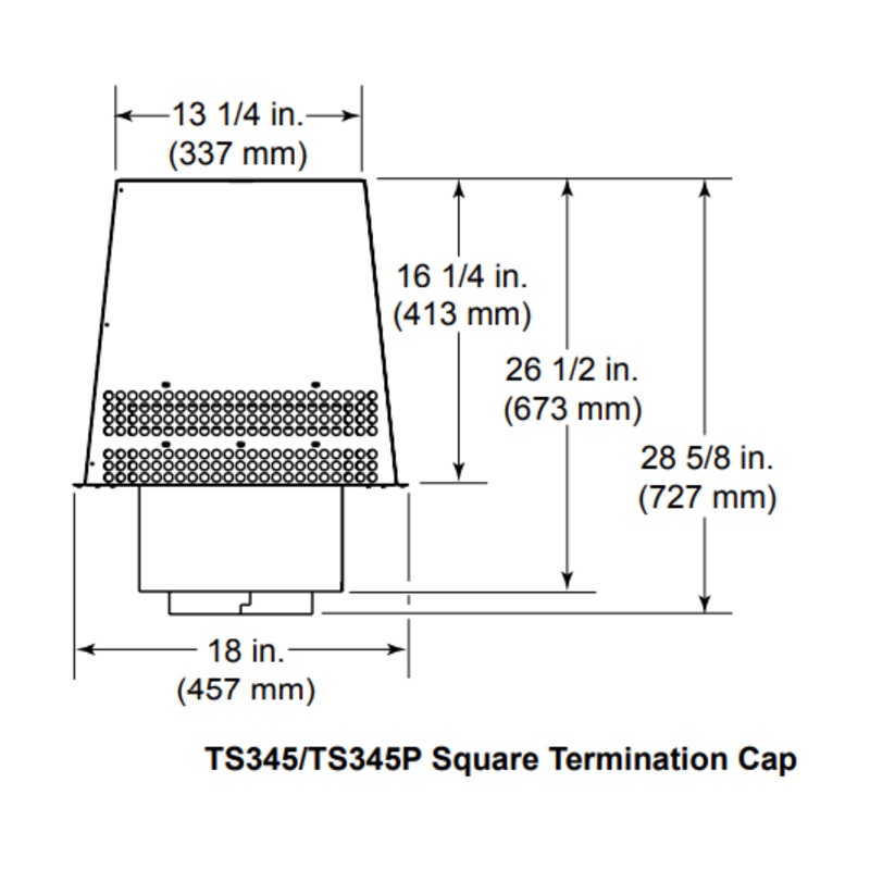 Heat & Glo Trapezoid Termination Cap - TS345