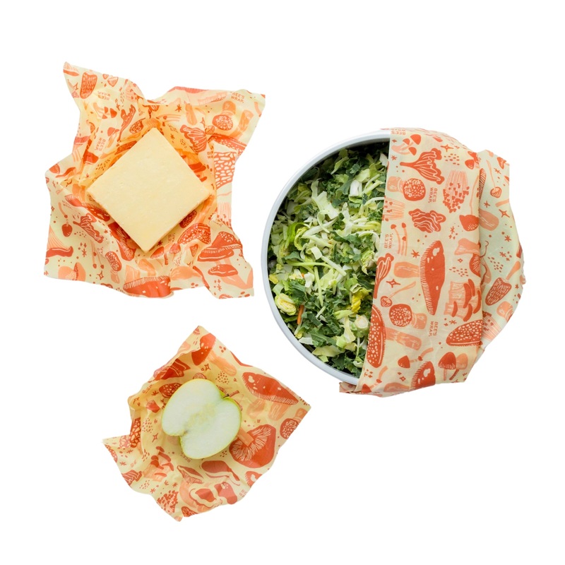 Bee's Wrap: Assorted Set of 3 (S,M,L), Mushroom Magic