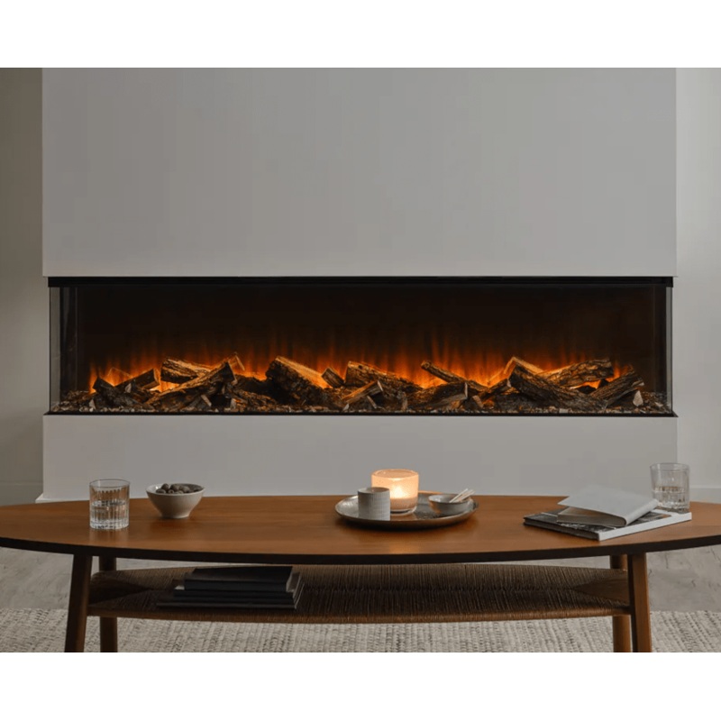 British Fires New Forest 75" Electric Fireplace (Black Edition)