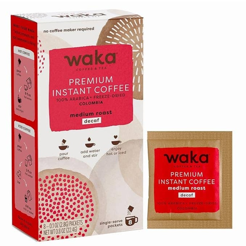 Waka Instant Coffee - Medium Roast, Decaf (8ct)