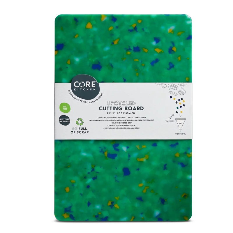 Core Home Recycled Plastic Cutting Board: Small, Confetti on Green
