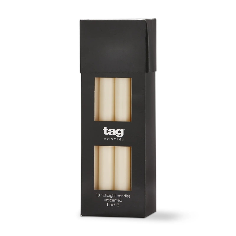 tag Color Studio Straight Candle: 10", Ivory