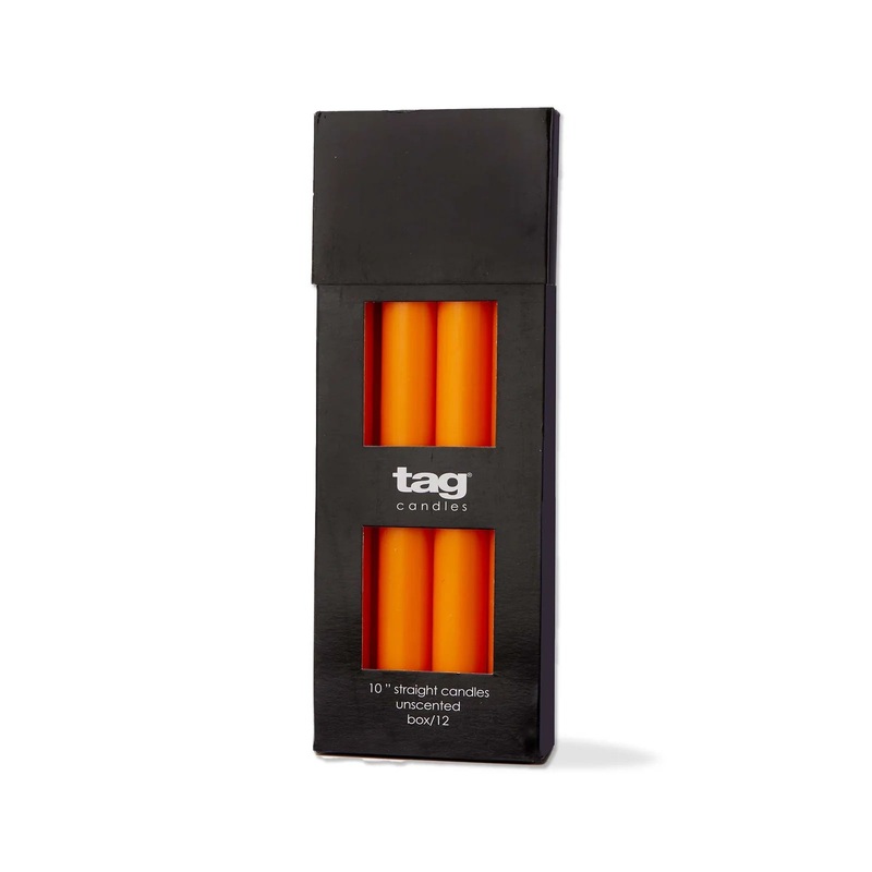 tag Color Studio Straight Candle: 10", Orange