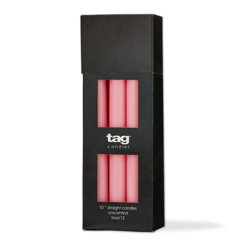 tag Color Studio Straight Candle: 10", Pink