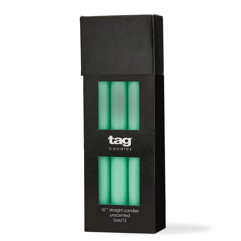 tag Color Studio Straight Candle: 10", Seafoam