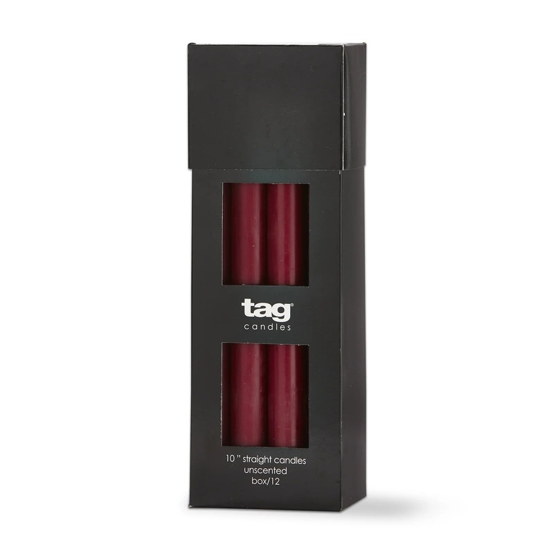 tag Color Studio Straight Candle: 10", Wine