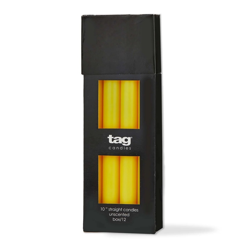 tag Color Studio Straight Candle: 10", Yellow