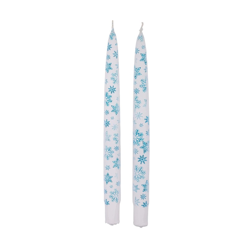 Flatyz Tapers (Set of 2): Blue Snowflakes