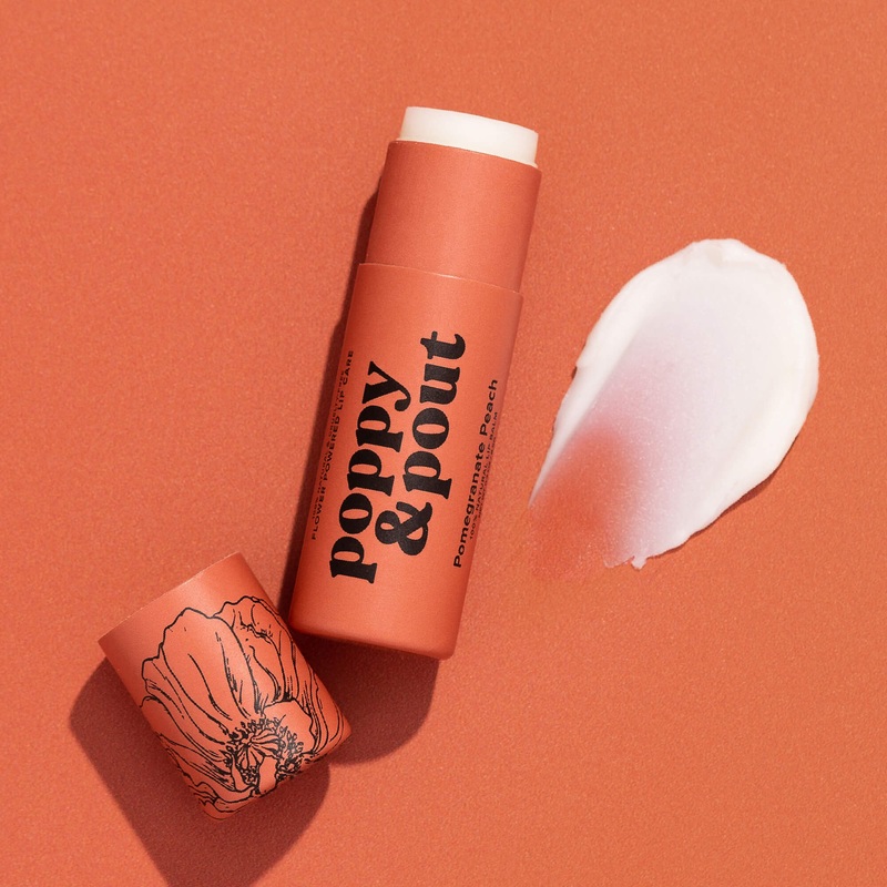 Poppy & Pout Lip Balm: Pomegranate Peach