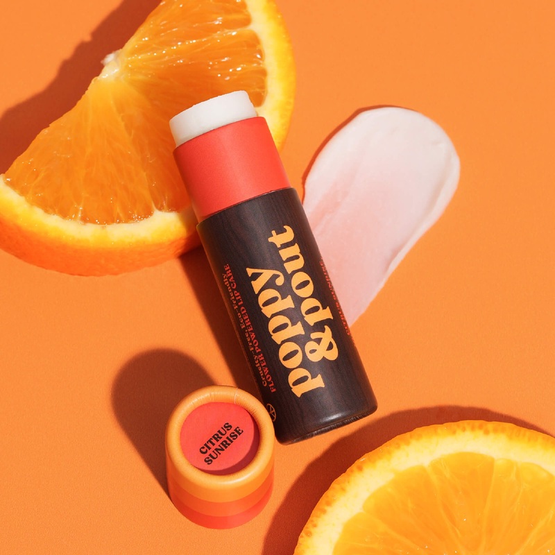 Poppy & Pout Lip Balm: Retro Surf, Citrus Sunrise