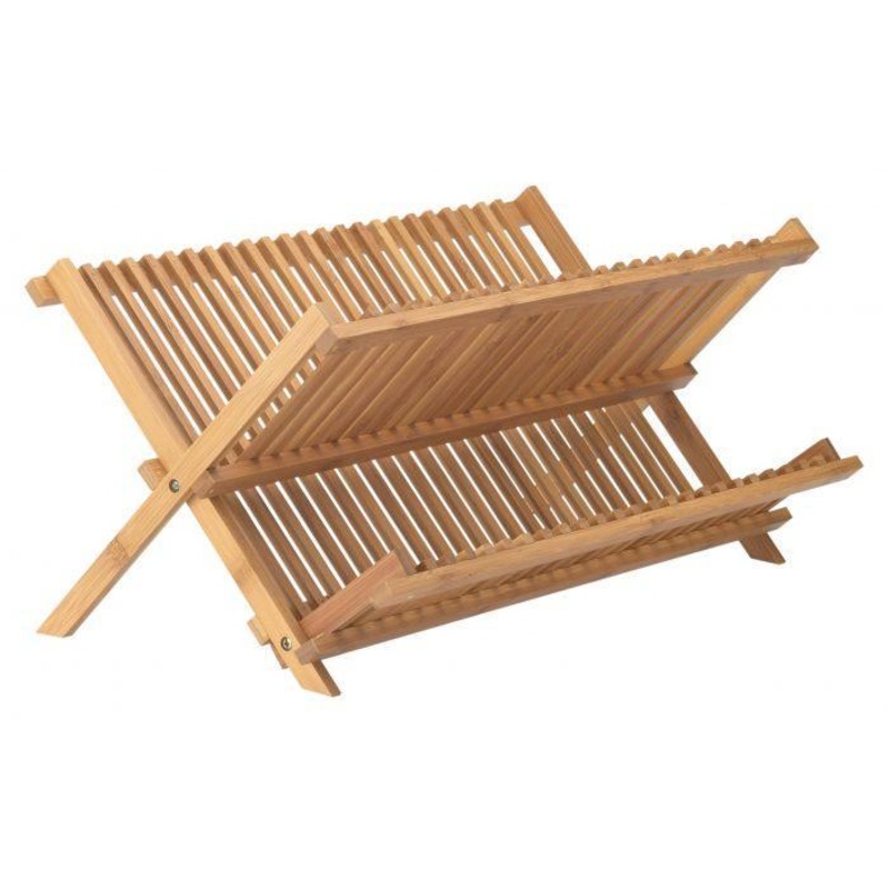 Helen's Asian Kitchen Bamboo Folding Dish Drying Rack