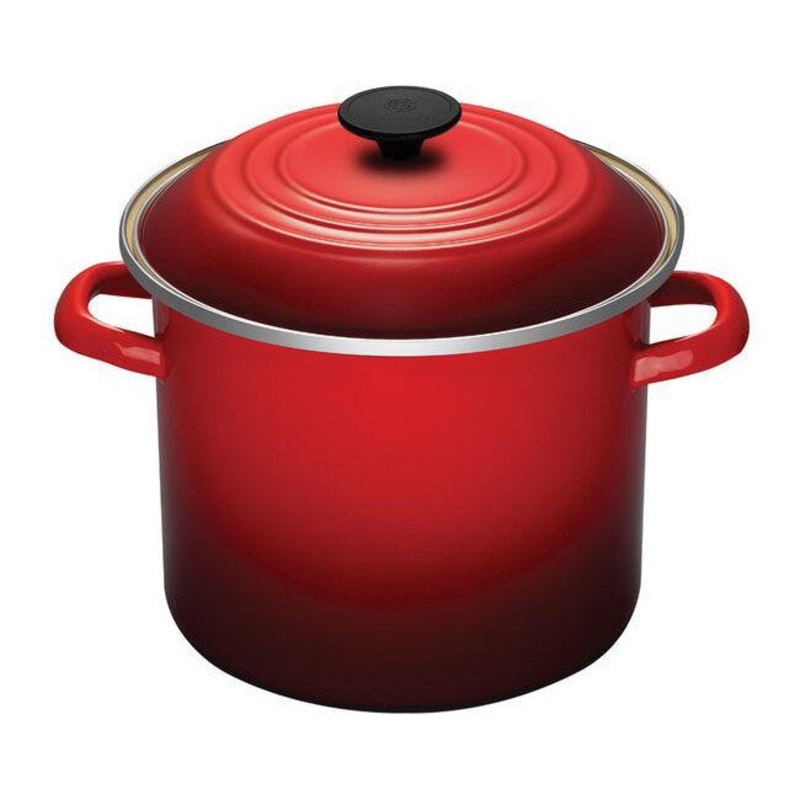 Le Creuset Enamel-On-Steel Stockpot:  8 QT, Cerise