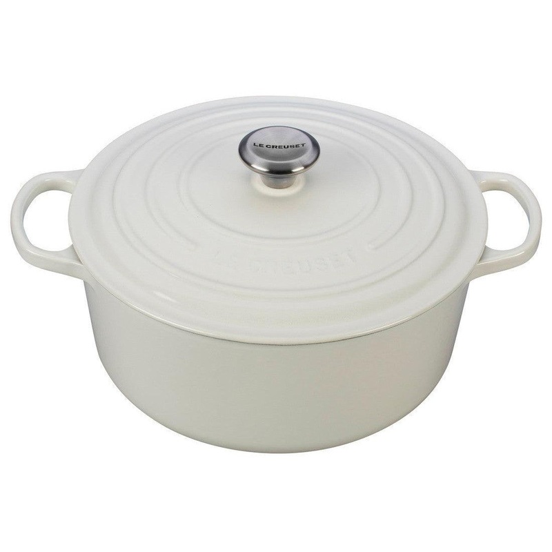 Le Creuset Round Dutch Oven:  7.25 QT, White