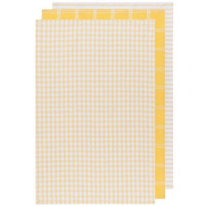 NOW Designs Dishtowels (Set of 3): Tic Tac Toe, Lemon