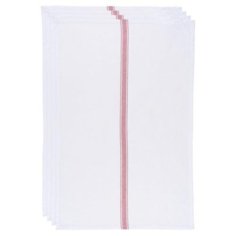 NOW Designs Dishtowels (Set of 4): Brooklyn Stripe, Poppy
