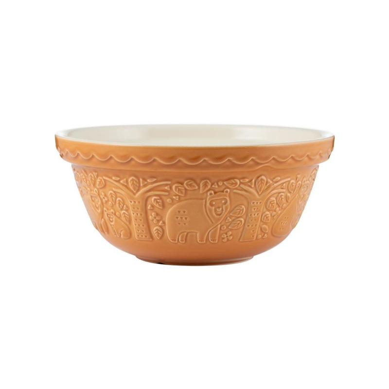 Mason Cash Size 24 Mixing Bowl: In The Forest, Bear (Ochre)