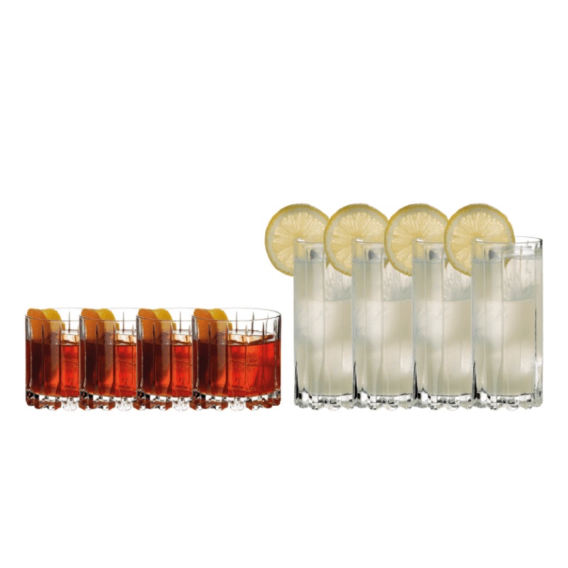 Riedel Drink Specific Glassware Set: 4 Rocks & 4 Highball