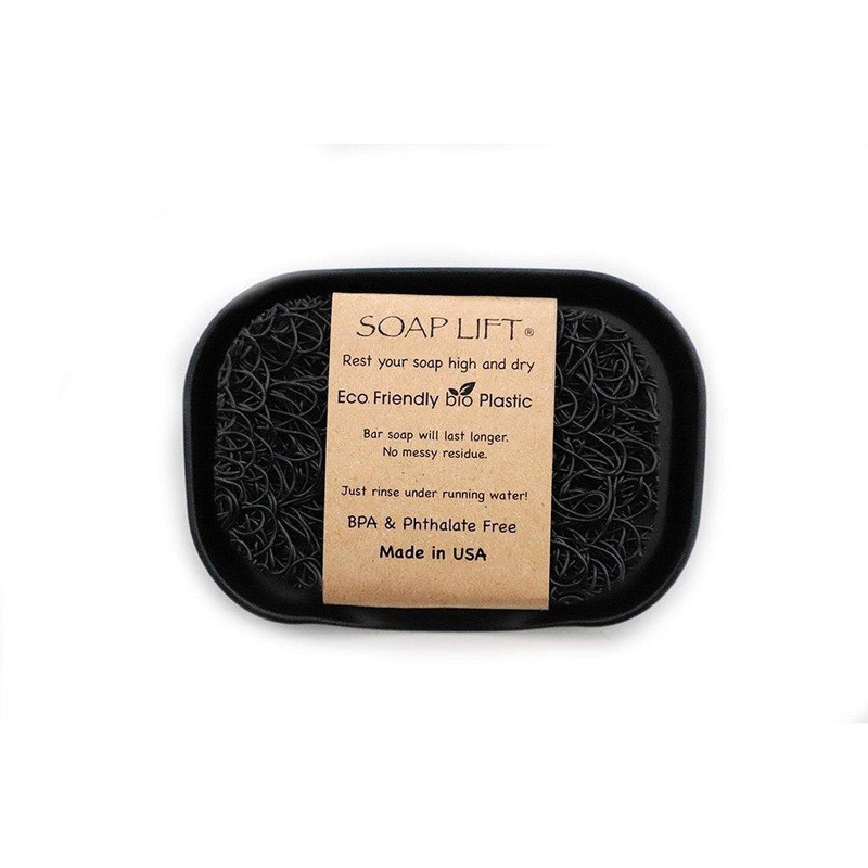 Soap Lift Waterfall Dish: Rectangular, Black