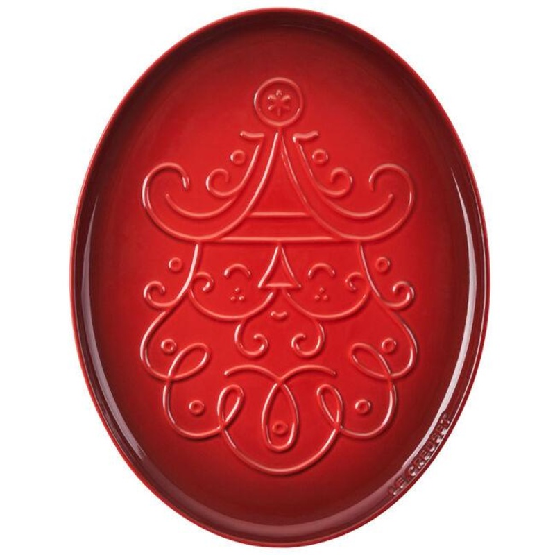 Le Creuset Noel Collection Oval Platter: Santa Claus