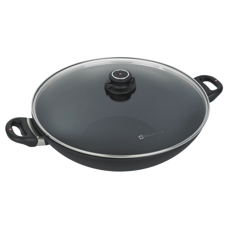 Swiss Diamond XD Wok with Lid and Rack: 14" / 6.3 QT