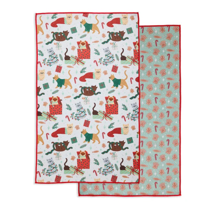 DII Microfiber Dishtowel: Christmas Kitties