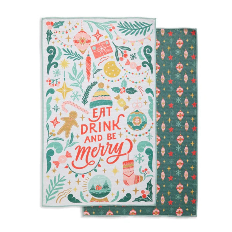 DII Microfiber Dishtowel: Eat Drink Be Merry