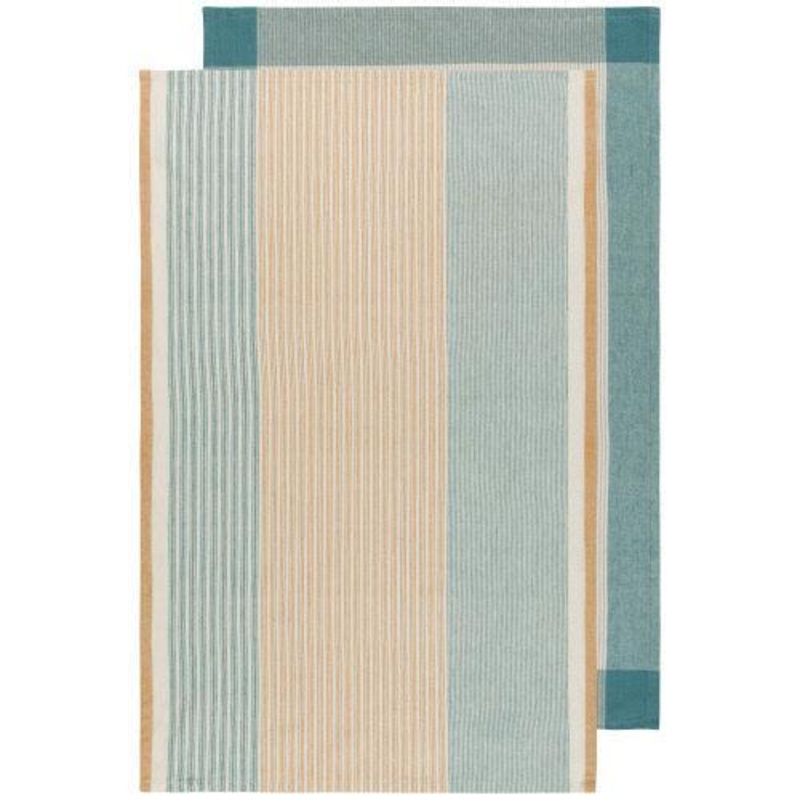 NOW Designs Dishtowels (Set of 2): Array Stripe, Lagoon