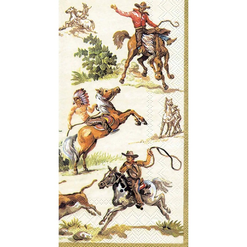 Boston International Dinner Napkins: Wild West, Cream