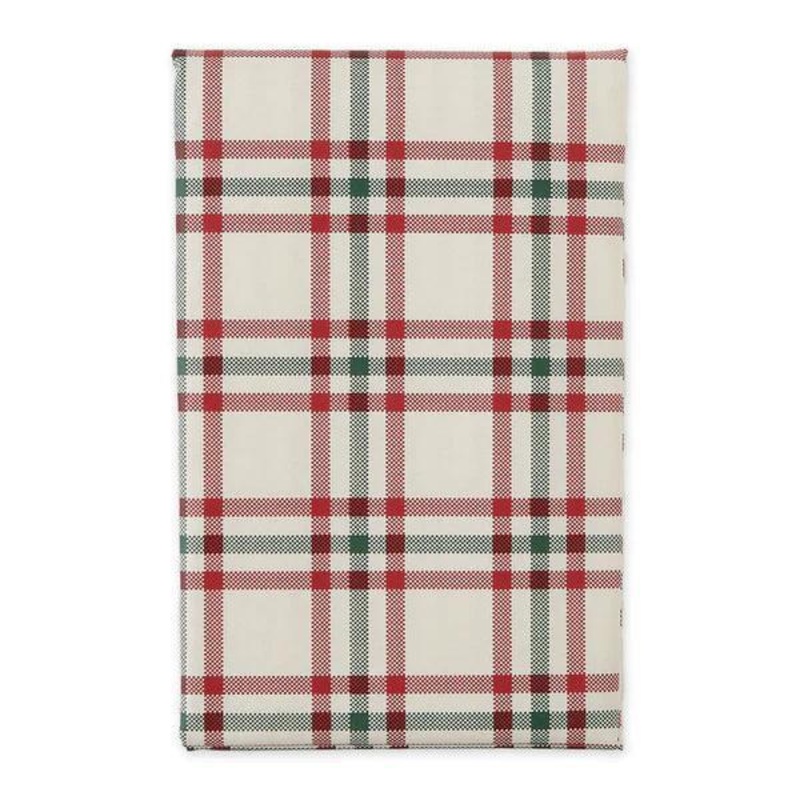 DII EcoVinyl Tablecloth: Cream Plaid
