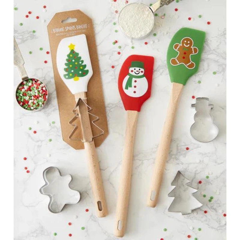 DII Silicone Spatulas & Cookie Cutter Set: Christmas