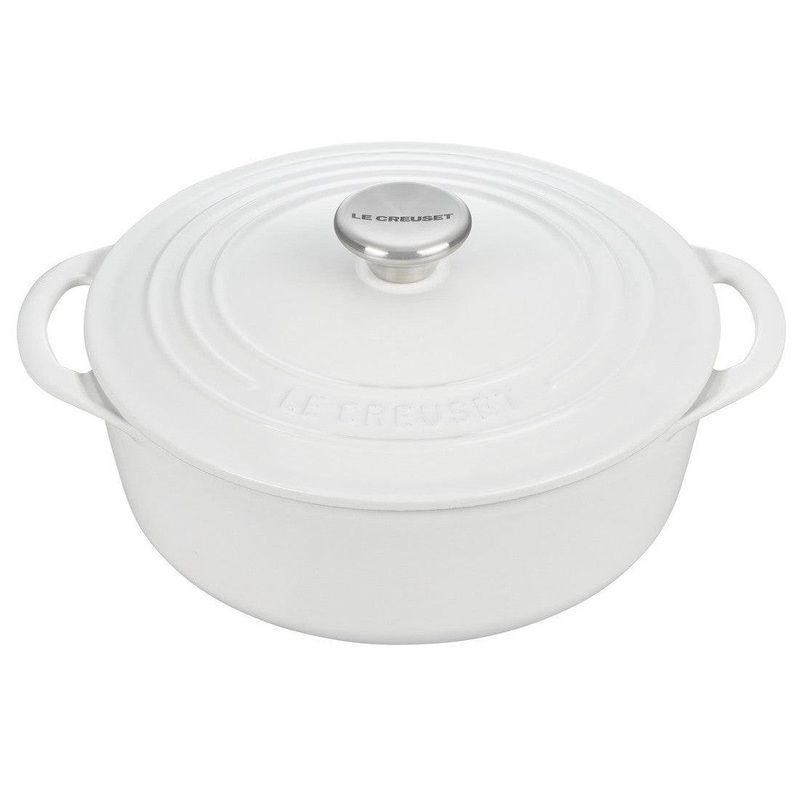 Le Creuset Shallow Round Dutch Oven:  2.75 QT, White