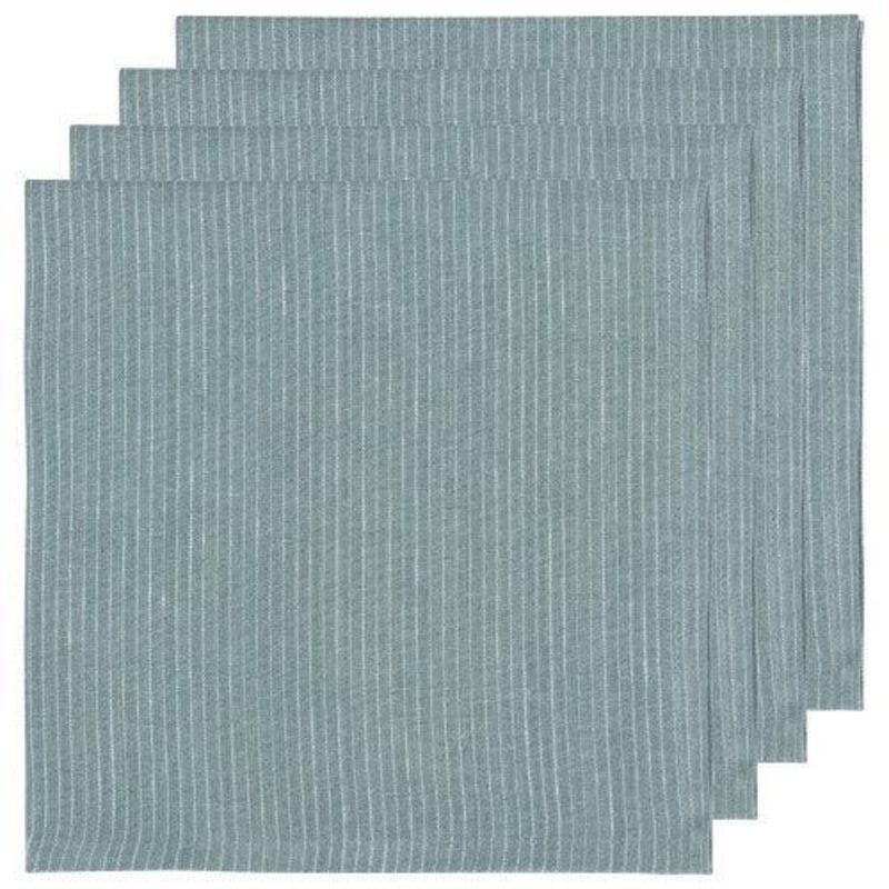 NOW Designs Napkins (Set of 4): Linen, Lagoon Pinstripe