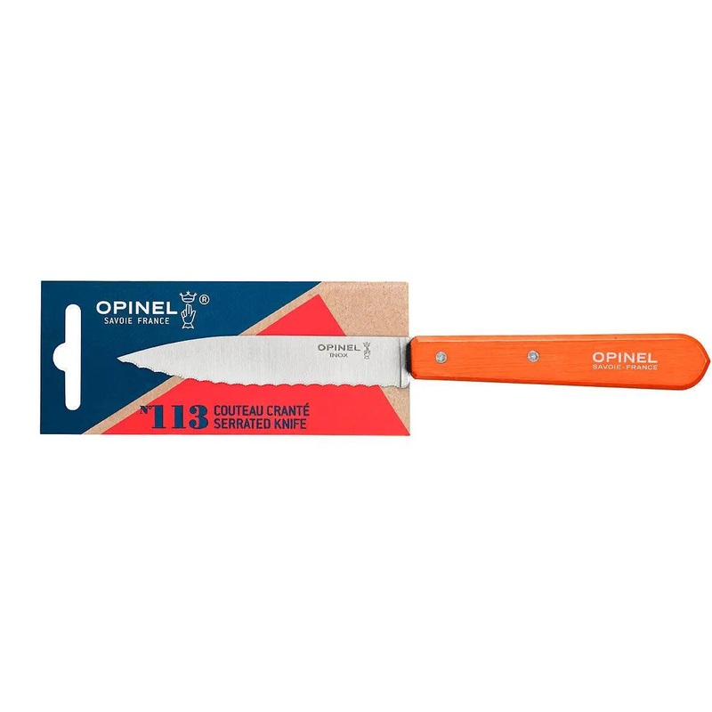 Opinel N113 Serrated Paring Knife: Tangerine