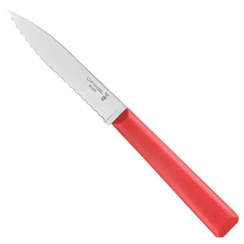 Opinel N313 Dishwasher Safe 3" Serrated Paring Knife: Red