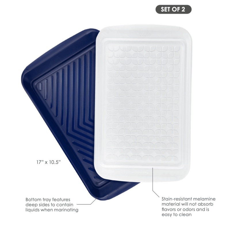 TOVOLO Prep & Serve Marinade Trays (Set of 2): Large