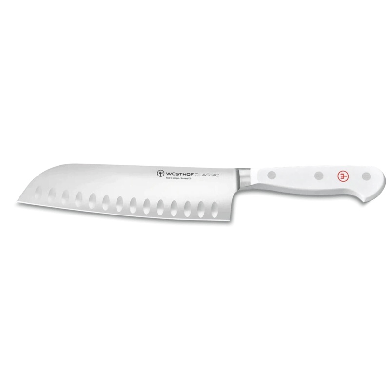 Wusthof Classic White  7" Santoku, Hollow Edge