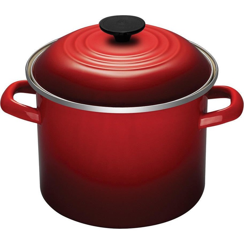Le Creuset Enamel-On-Steel Stockpot:  6 QT, Cerise