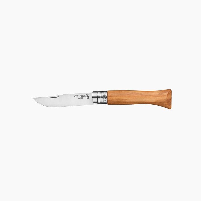 Opinel N6 Stainless Steel Pocket Knife: Olivewood