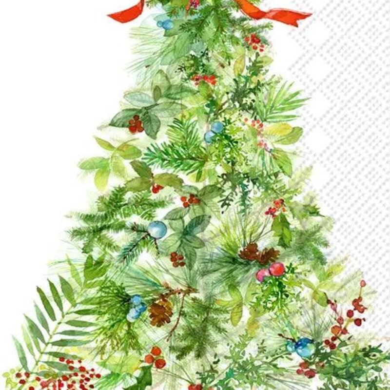 Boston International Dinner Napkins: Peace Tree Christmas